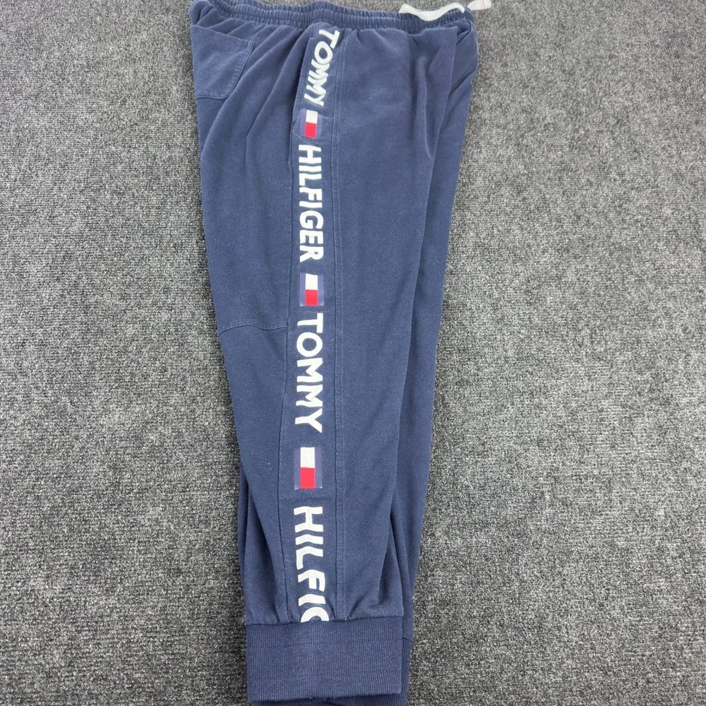 Tommy Hilfiger Mens Navy Blue Logo Tape Sleepwear Jogger Pants Size Large L‎